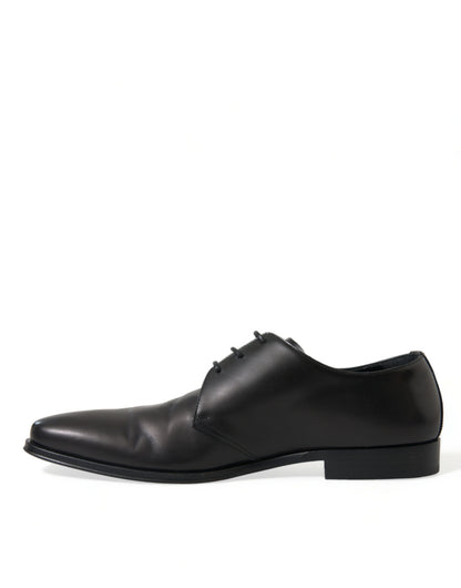  - Elegant Black Leather Derby Dress Shoes