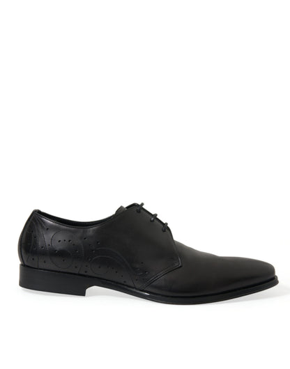  - Elegant Black Leather Derby Dress Shoes