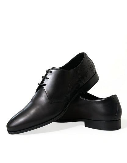  - Elegant Black Leather Derby Dress Shoes