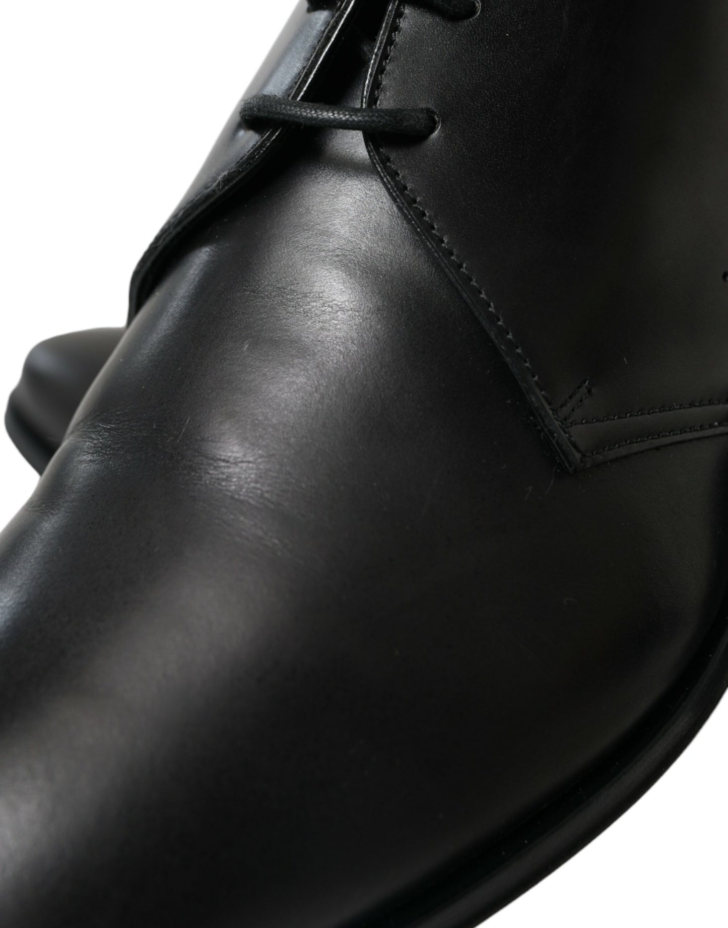  - Elegant Black Leather Derby Dress Shoes