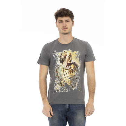  - Gray Cotton Men T-Shirt