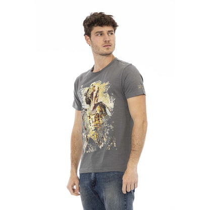  - Gray Cotton Men T-Shirt