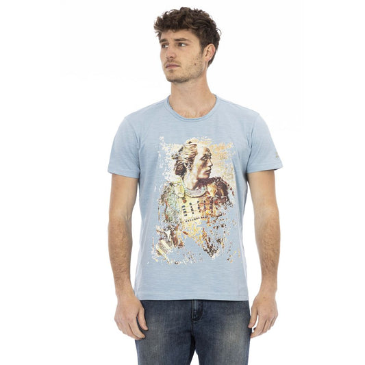  - Light Blue Cotton Men T-Shirt