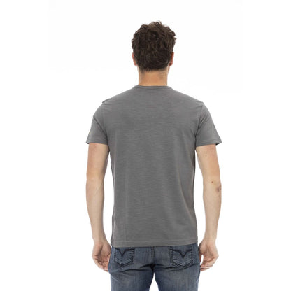  - Gray Cotton Men T-Shirt