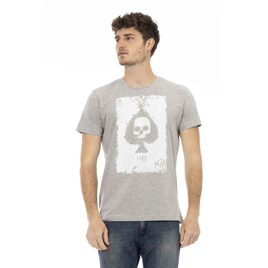  - Gray Cotton Men T-Shirt