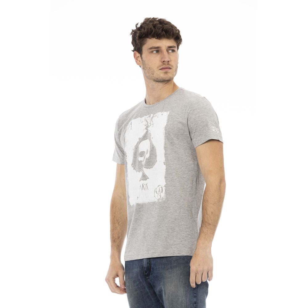  - Gray Cotton Men T-Shirt