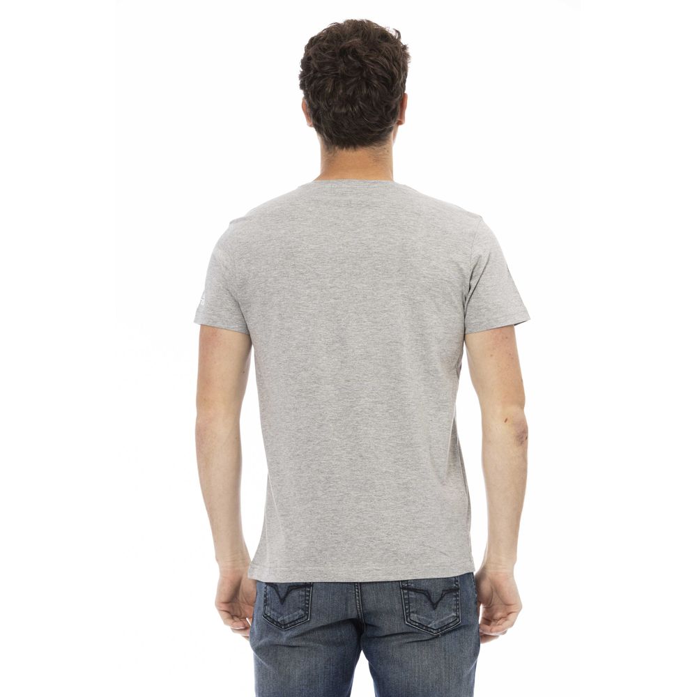  - Gray Cotton Men T-Shirt