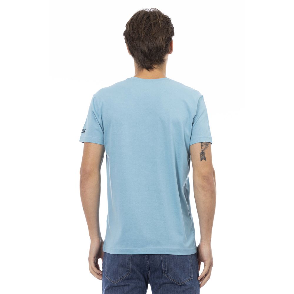  - Light Blue Cotton Men T-Shirt