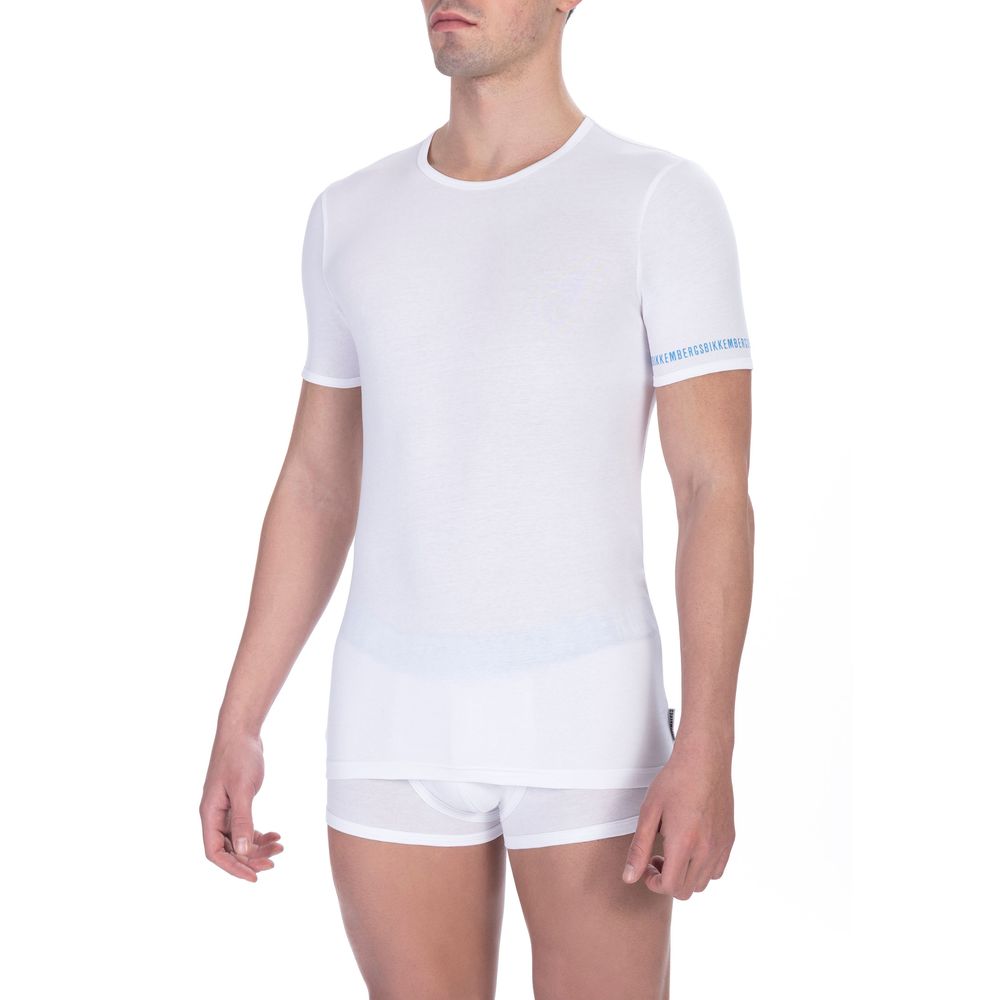  - White Cotton Men T-Shirt