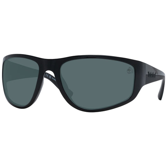 Timberland Men's Sunglasses – Black Full-Rim Frame with Grey Polarized Lenses, 66mm