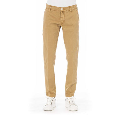  - Beige Cotton Men Pants