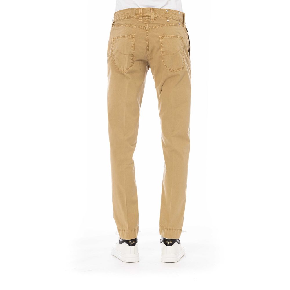  - Beige Cotton Men Pants