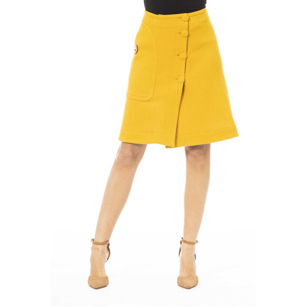  - Yellow Wool Women Skirt