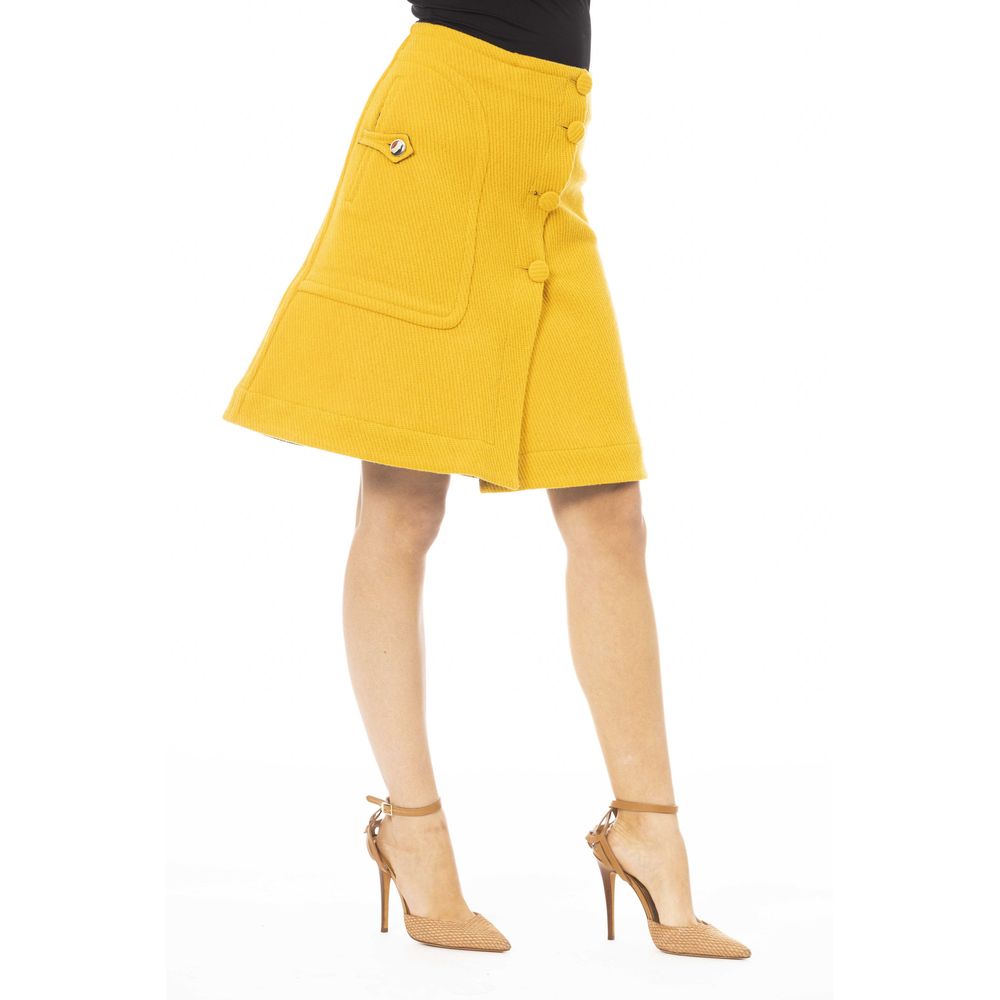  - Yellow Wool Women Skirt