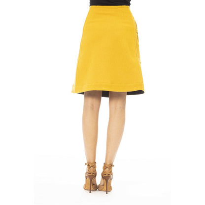  - Yellow Wool Women Skirt