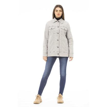  - Gray Cotton Women Jacket