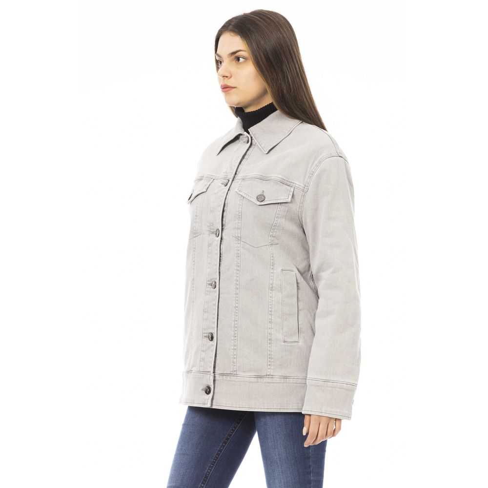  - Gray Cotton Women Jacket