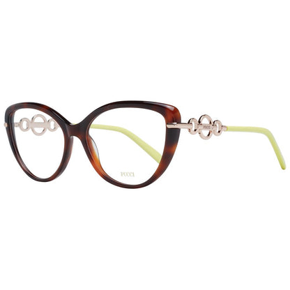 Emilio Pucci Women’s Optical Glasses – Brown Cat Eye Frame, 56mm