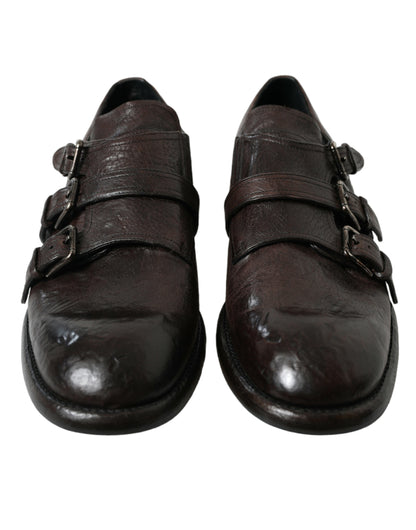  - Elegant Triple Buckle Leather Dress Shoes