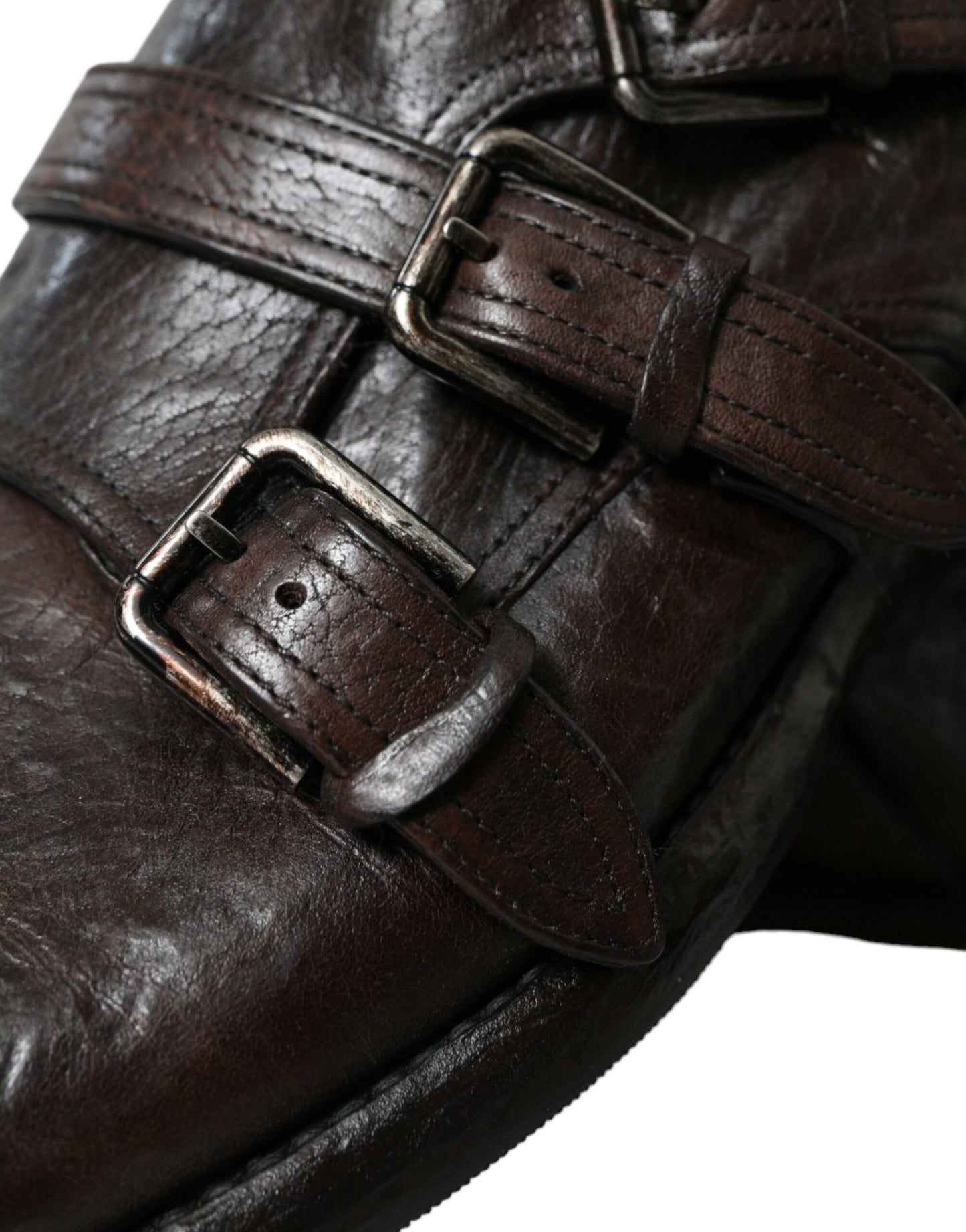  - Elegant Triple Buckle Leather Dress Shoes