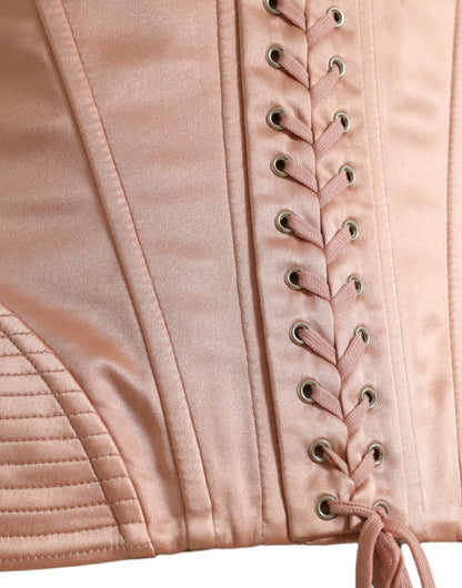  - Elegant Pink Lace-Up Corset Belt