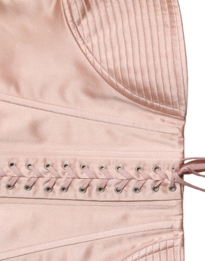  - Elegant Pink Lace-Up Corset Belt