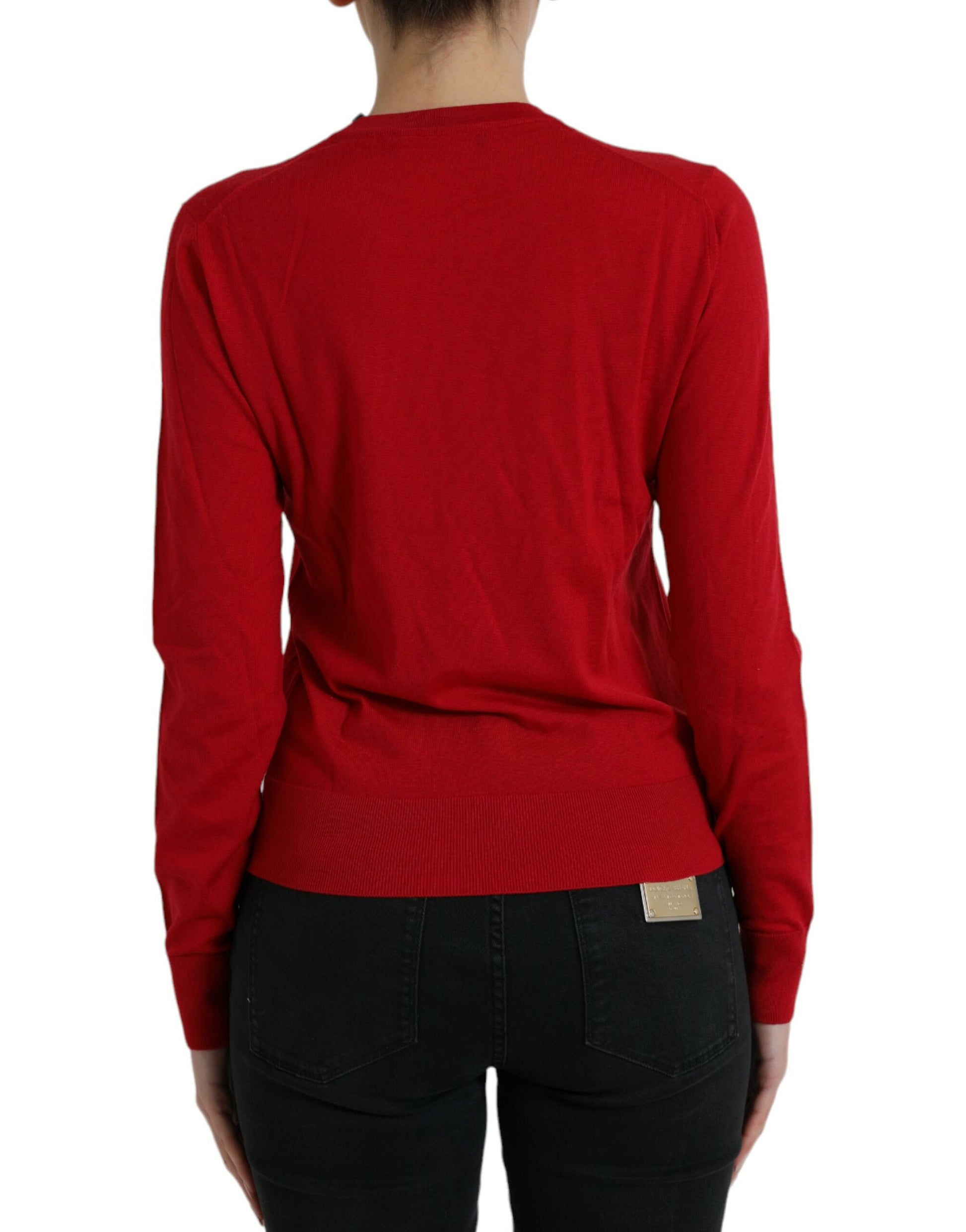 Radiant Red Wool Pullover Sweater