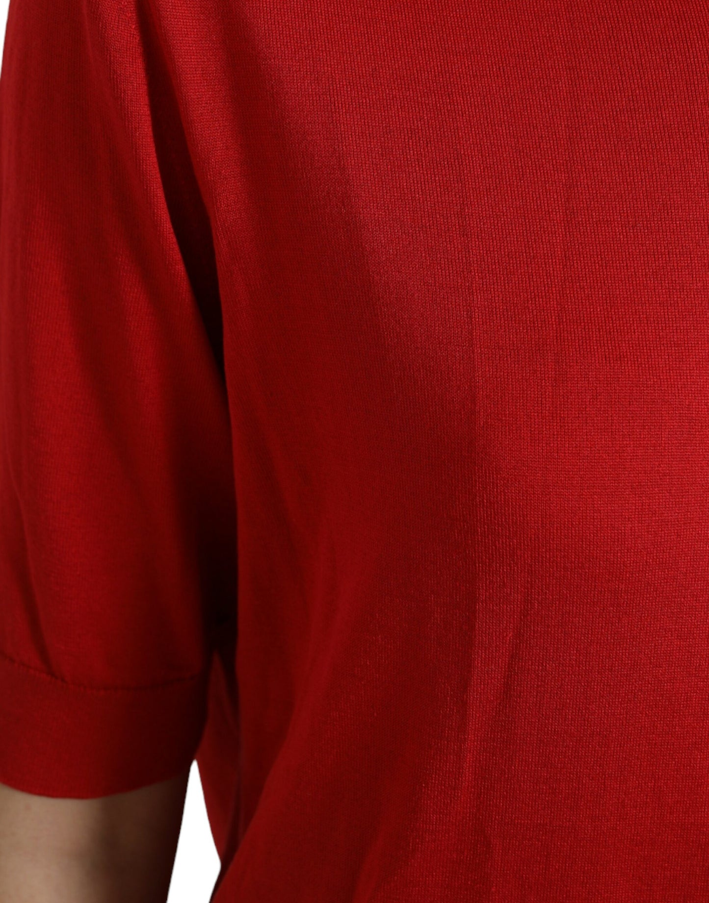  - Silk Red Crew Neck Top