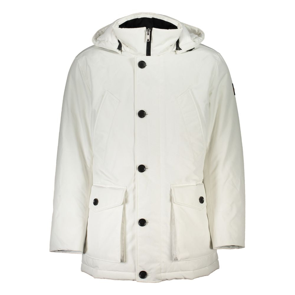  - White Polyamide Men Jacket