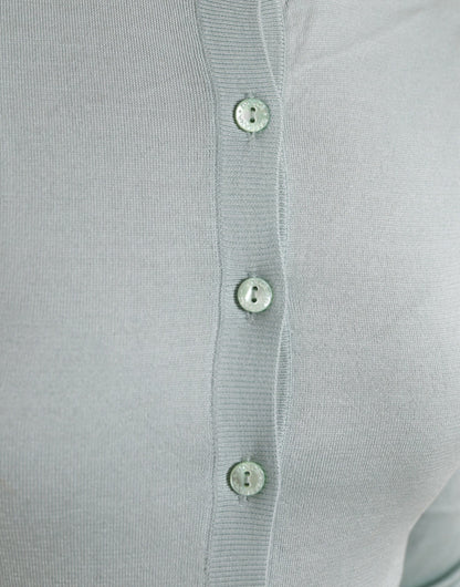  - Elegant Light Blue Silk Cardigan