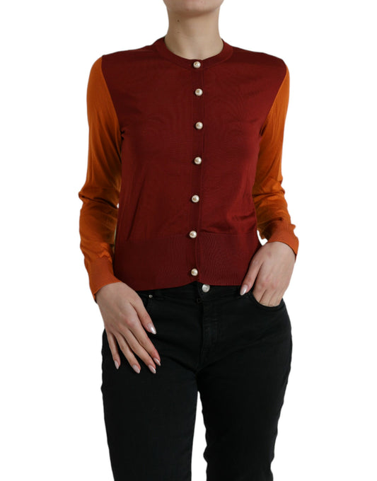  - Elegant Silk Cardigan Sweater in Vibrant Tones