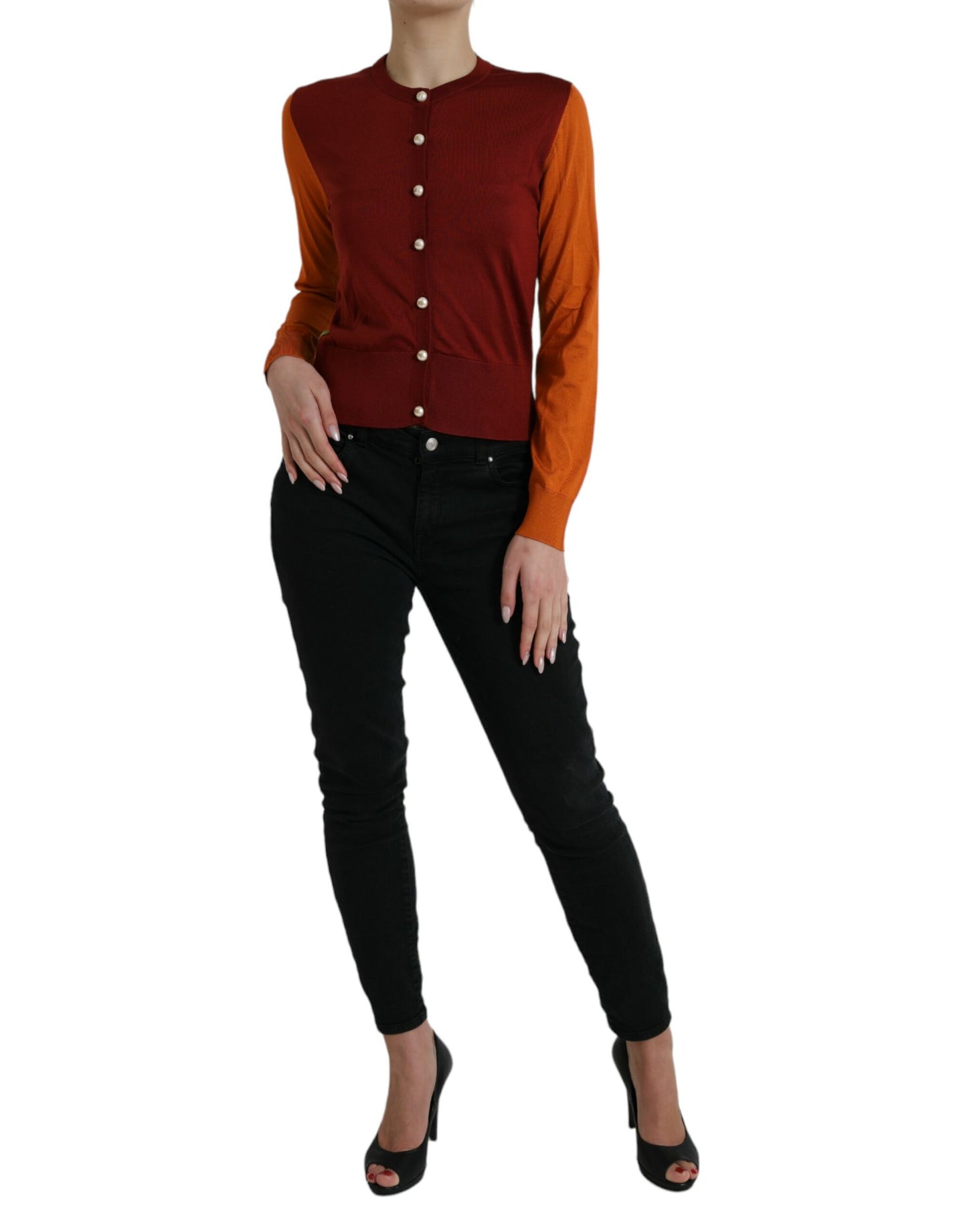  - Elegant Silk Cardigan Sweater in Vibrant Tones