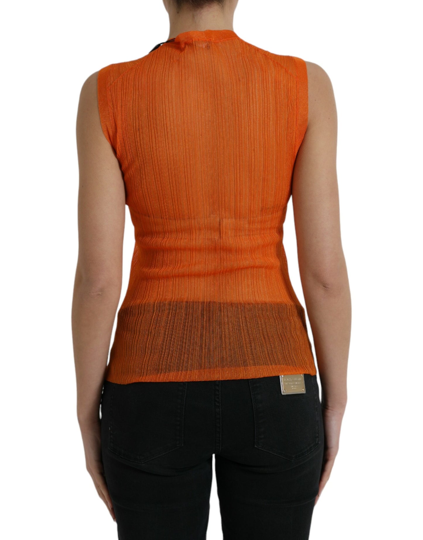  - Chic Orange Crew Neck Tank Top