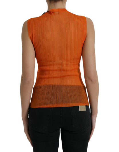  - Chic Orange Crew Neck Tank Top