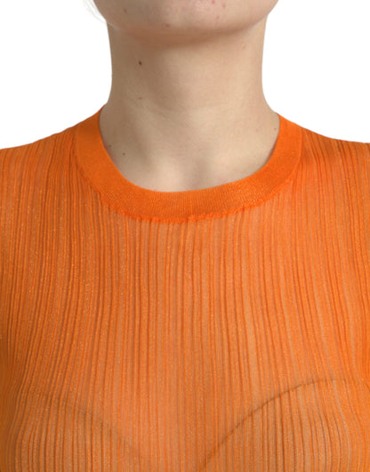  - Chic Orange Crew Neck Tank Top