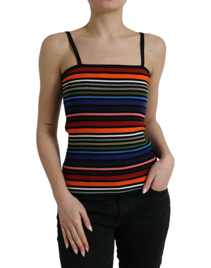  - Chic Striped Spaghetti Strap Tank Top