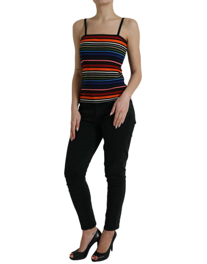  - Chic Striped Spaghetti Strap Tank Top