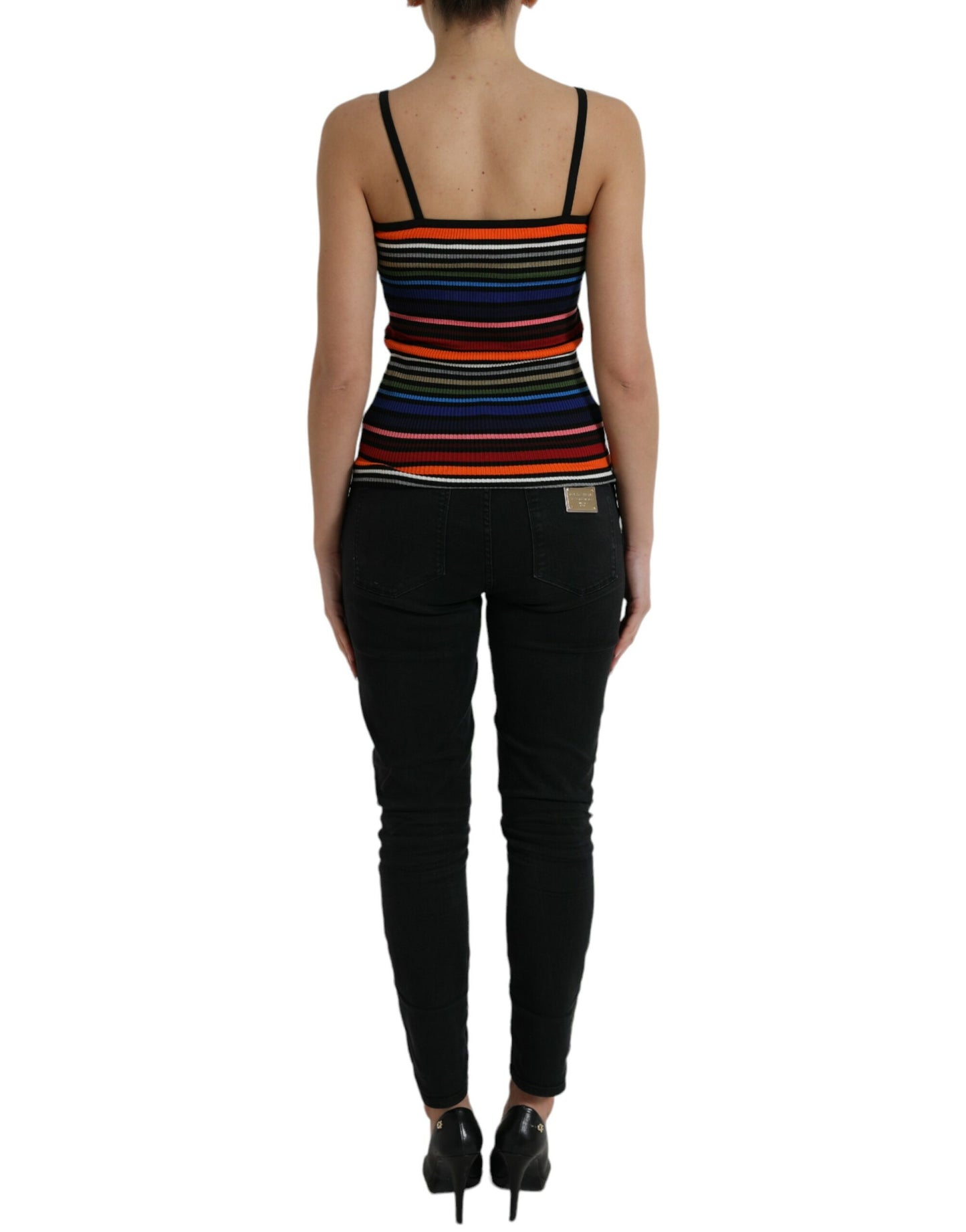  - Chic Striped Spaghetti Strap Tank Top