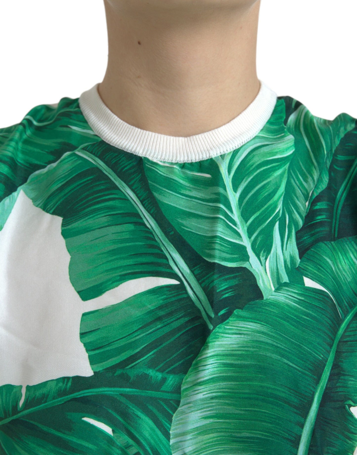  - Silk Banana Leaf Print Tank Top