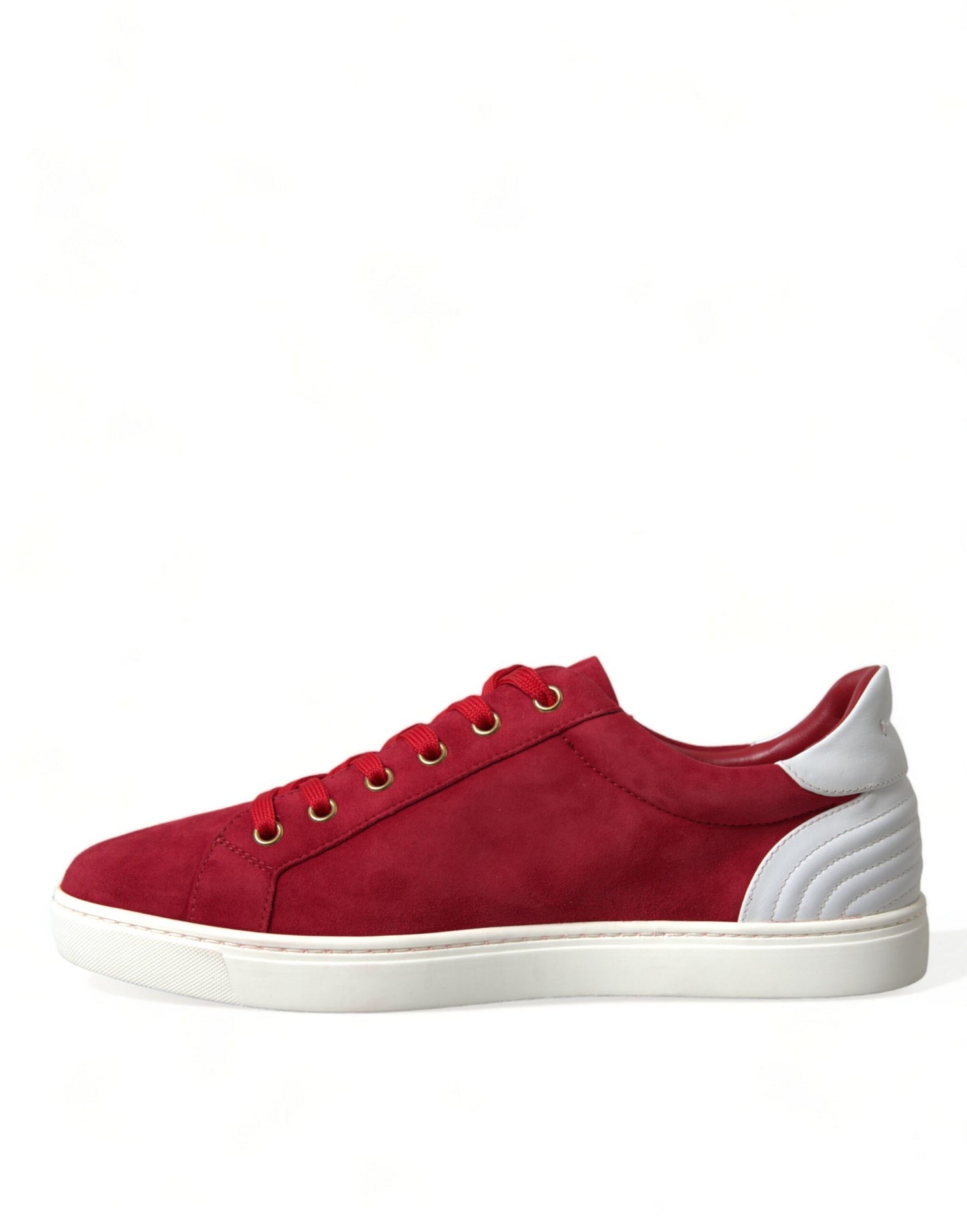  - Elegant Red & White Leather Sneakers