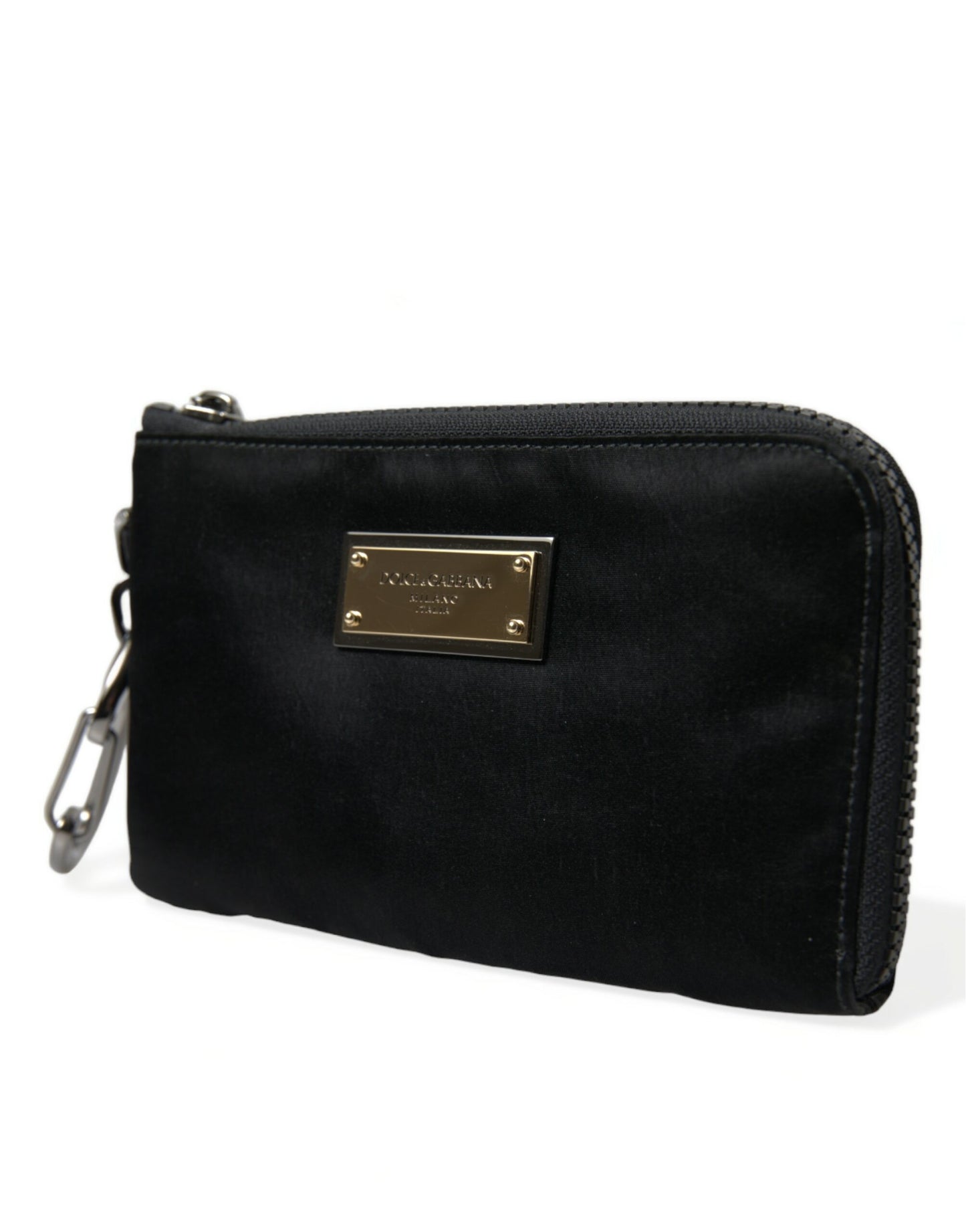  - Elite Black Nylon & Leather Pouch with Logo Detail