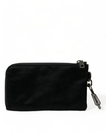  - Elite Black Nylon & Leather Pouch with Logo Detail