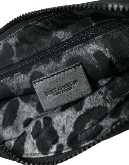  - Elite Black Nylon & Leather Pouch with Logo Detail