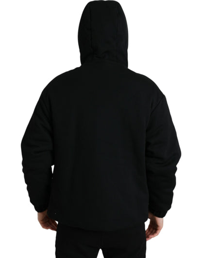 Men's Black Hooded Bomber Jacket – Sleek Designer Outerwear