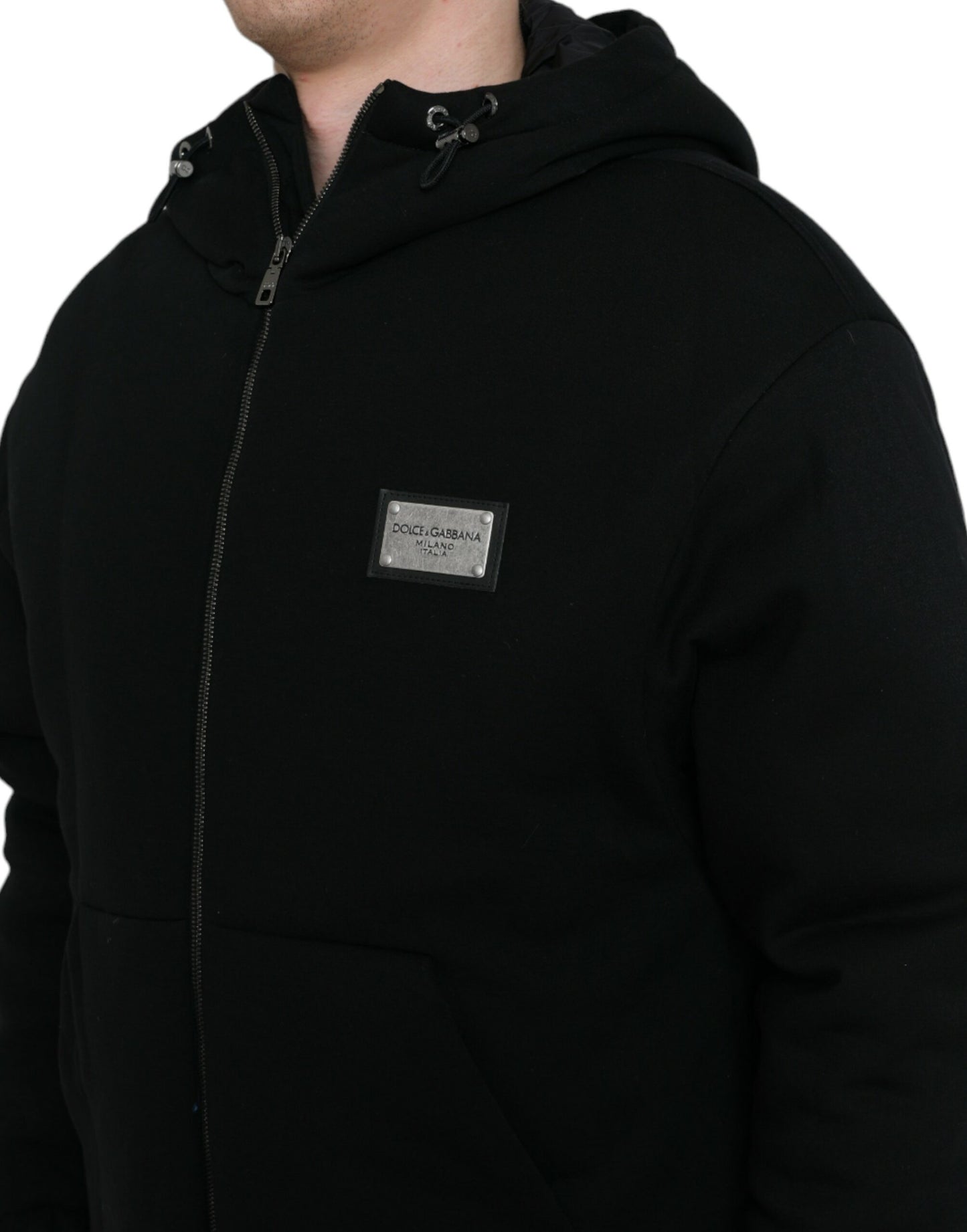 Men's Black Hooded Bomber Jacket – Sleek Designer Outerwear