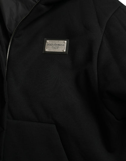 Men's Black Hooded Bomber Jacket – Sleek Designer Outerwear