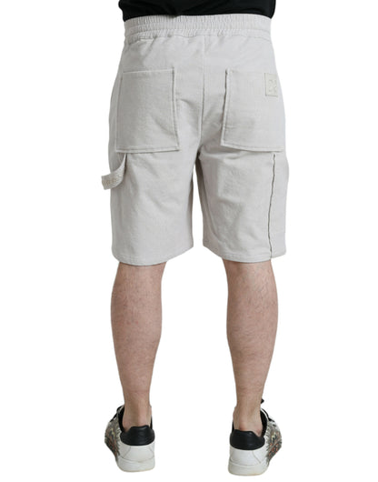  - Beige Cotton Corduroy Men's Bermuda Shorts