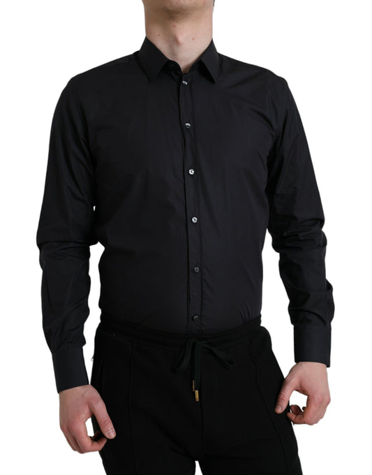  - Elegant Navy Blue Slim Fit Dress Shirt