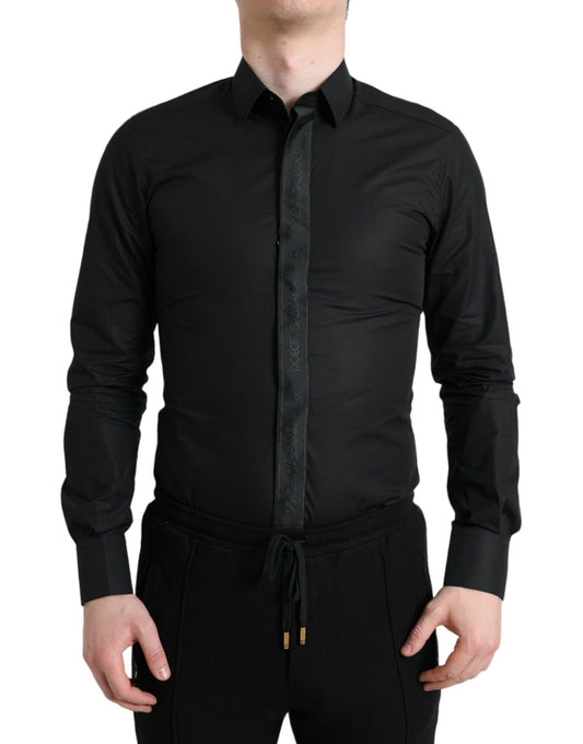  - Elegant Black Slim Fit Dress Shirt