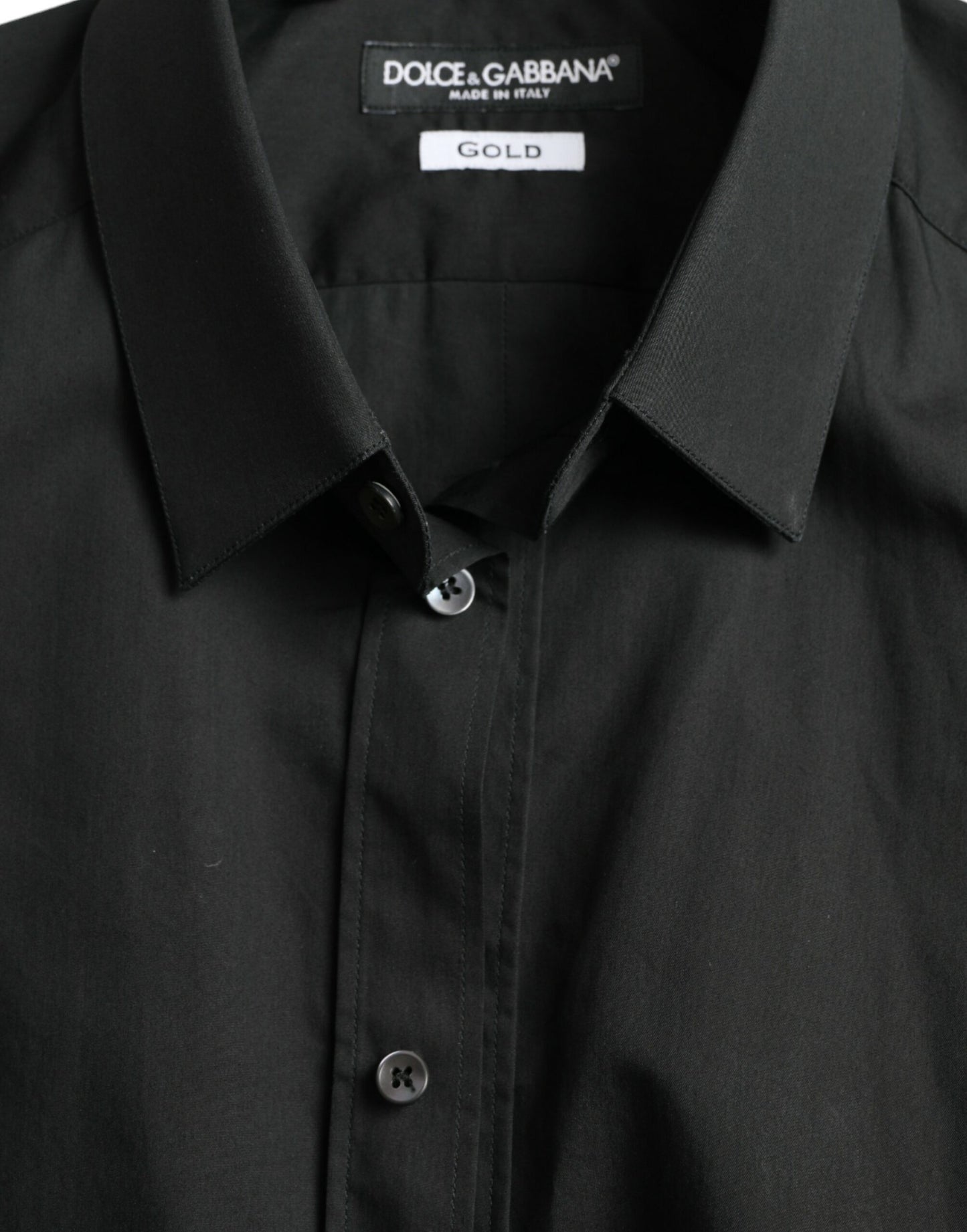  - Elegant Slim Black Silk Blend Dress Shirt